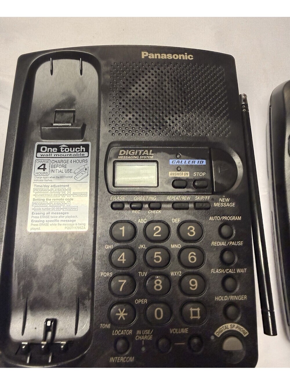 Panasonic Kx-TC1741b Black Cordless Phone Answer Machine. No Battery